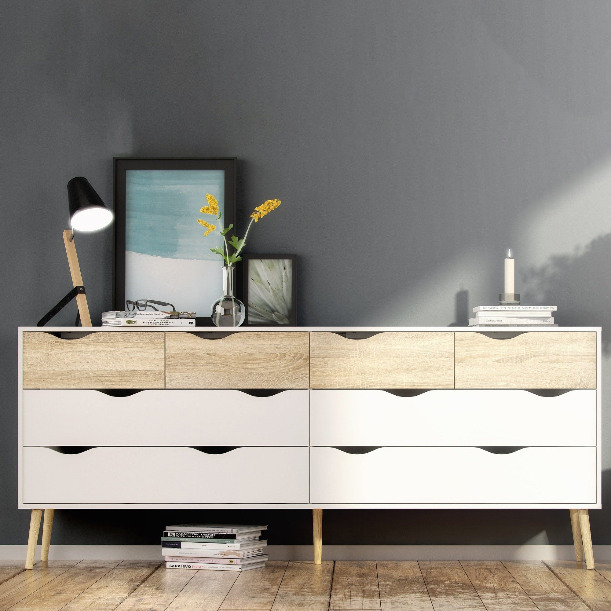 Bergen Double Dresser with 8 Drawers