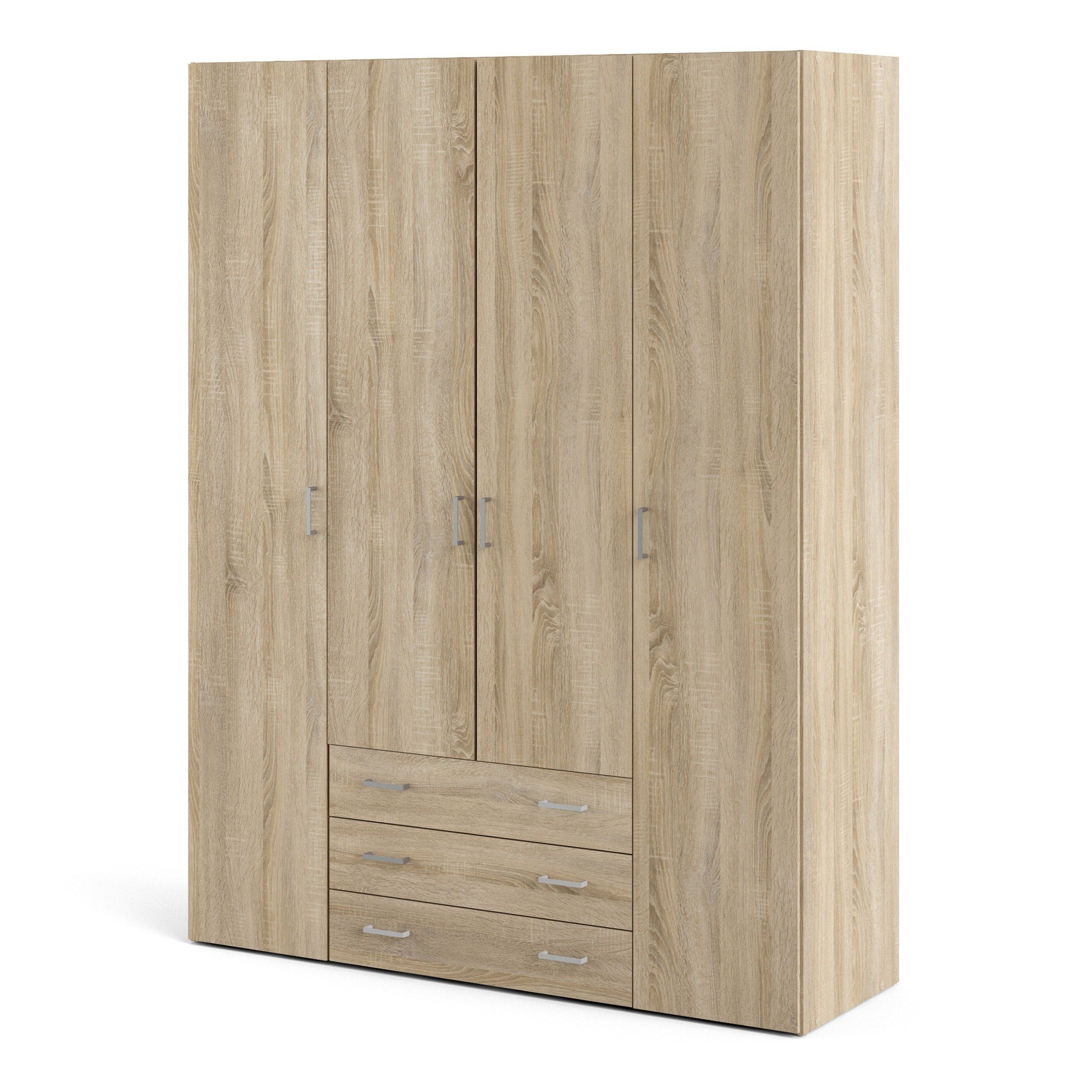 Space Wardrobe - 4 Doors 3 Drawers in Oak 2000