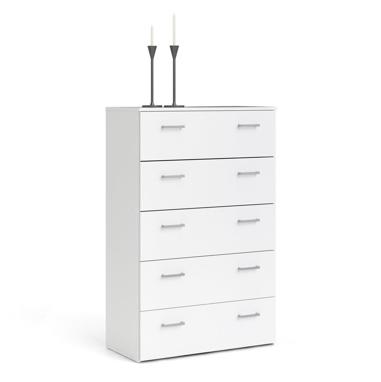 Space Chest of 5 Drawers in White