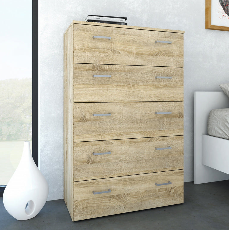 Space Chest of 5 Drawers in Oak