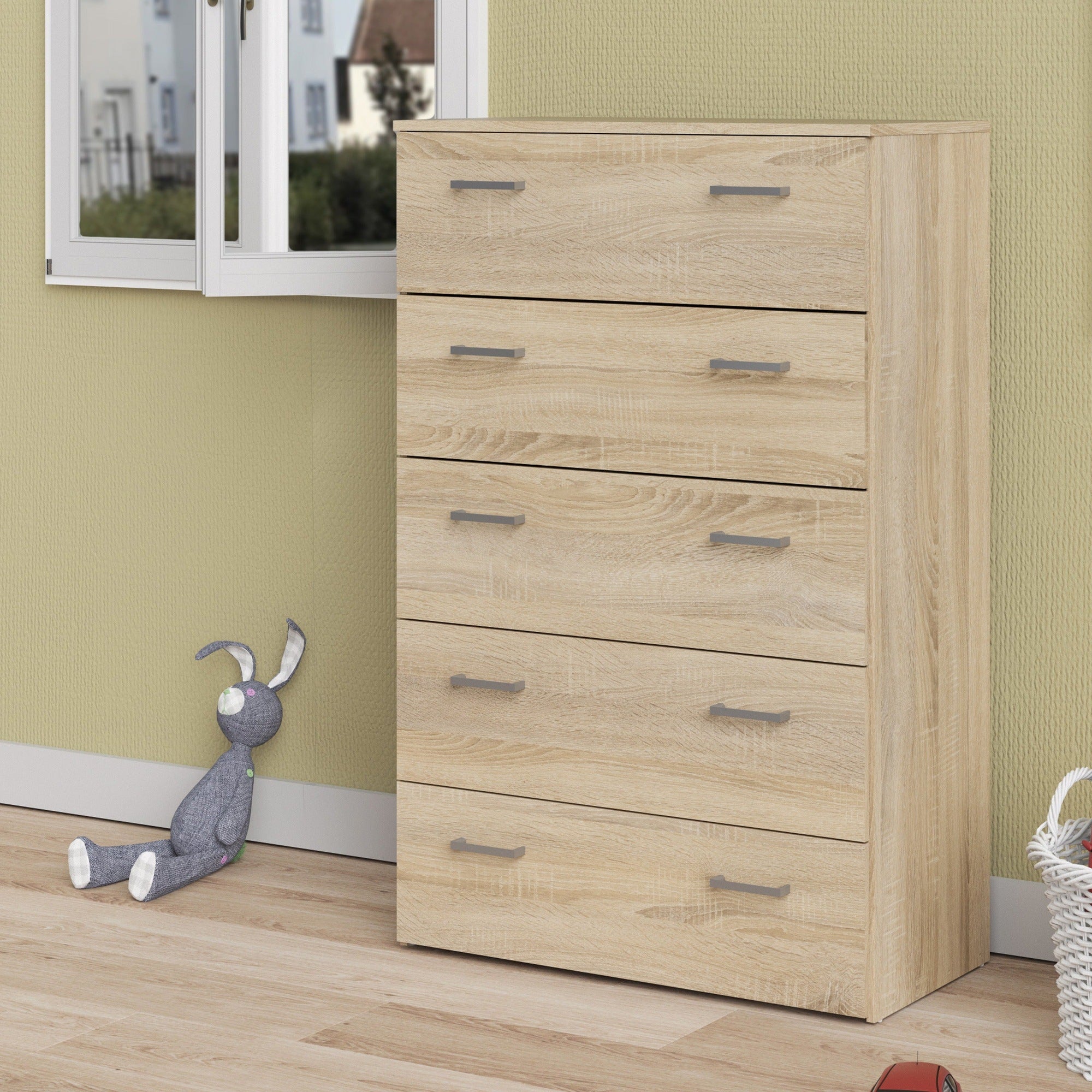 Space Chest of 5 Drawers in Oak