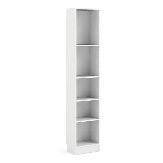 Fundamental Tall Narrow Bookcase (4 Shelves) in White