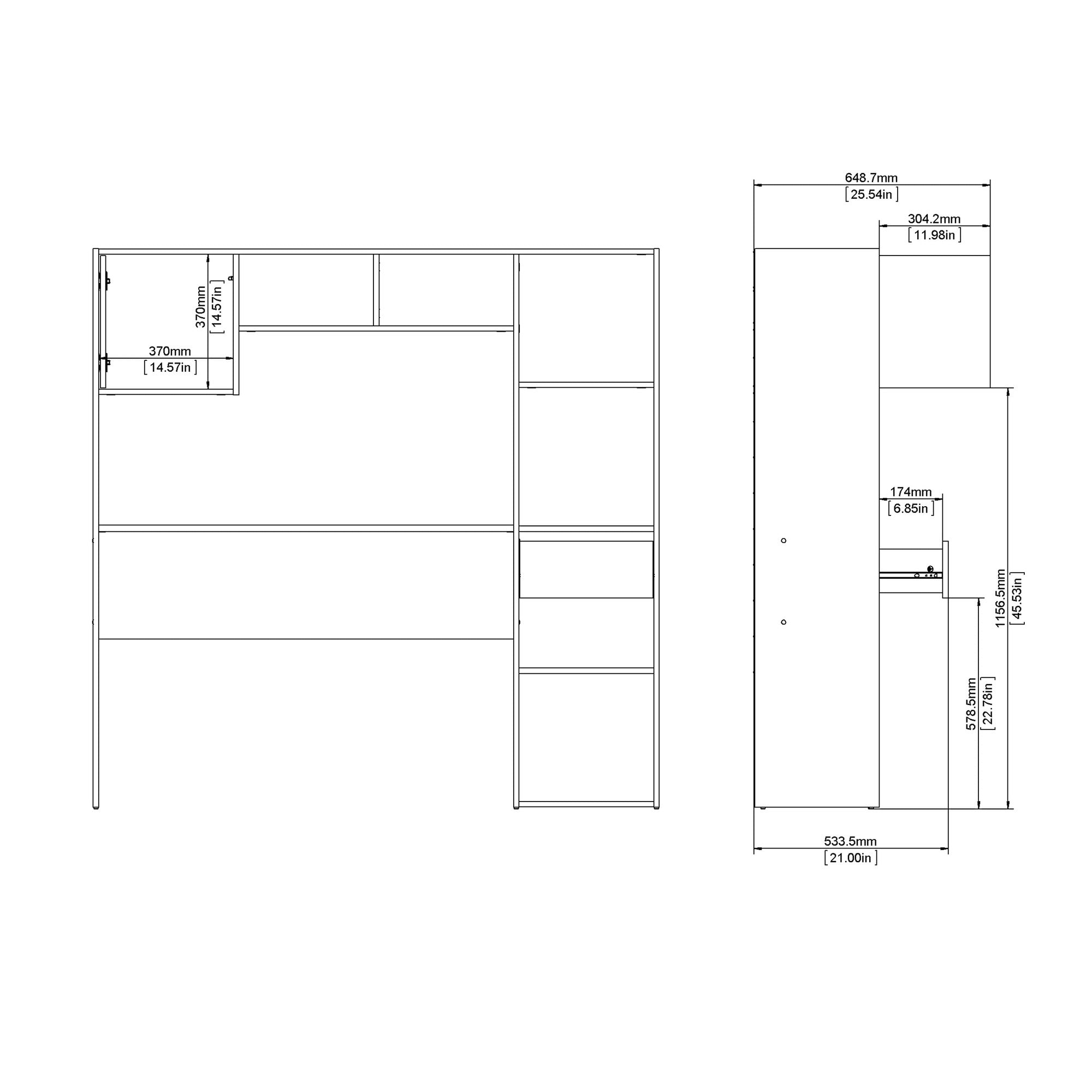 Utility Max Multi Desk in White and Wotan Light Oak