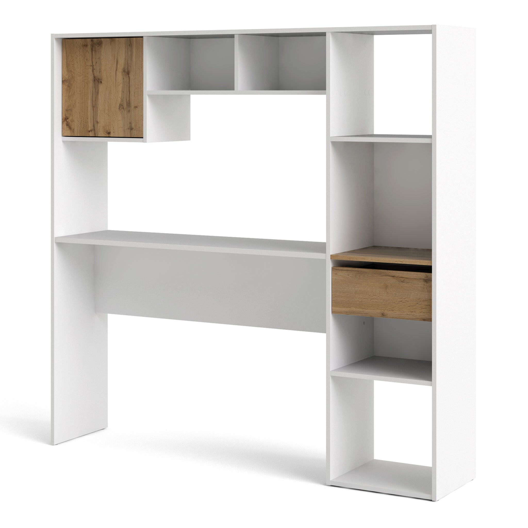 Utility Max Multi Desk in White and Wotan Light Oak