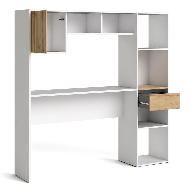 Utility Max Multi Desk in White and Wotan Light Oak