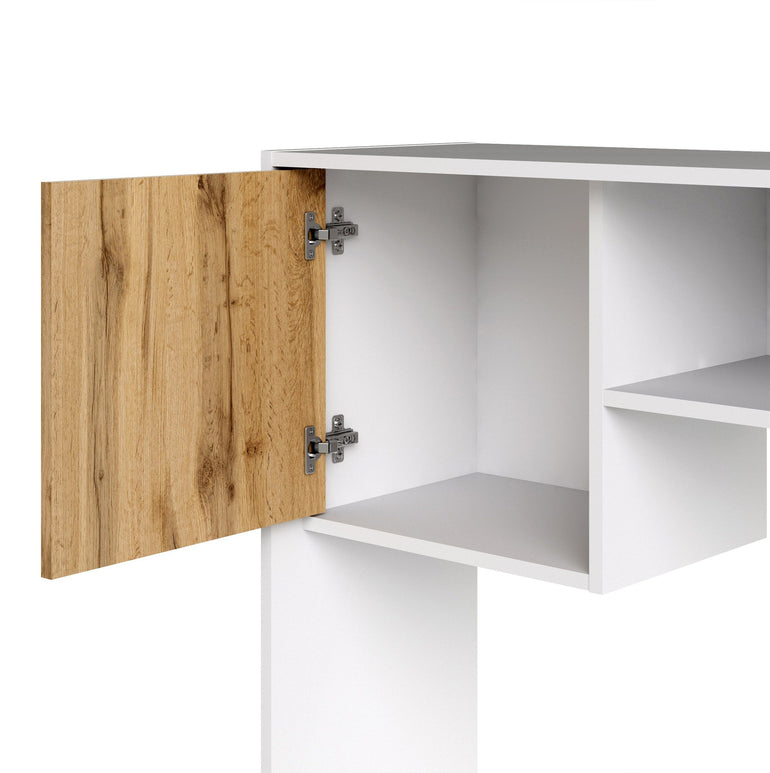 Utility Max Multi Desk in White and Wotan Light Oak