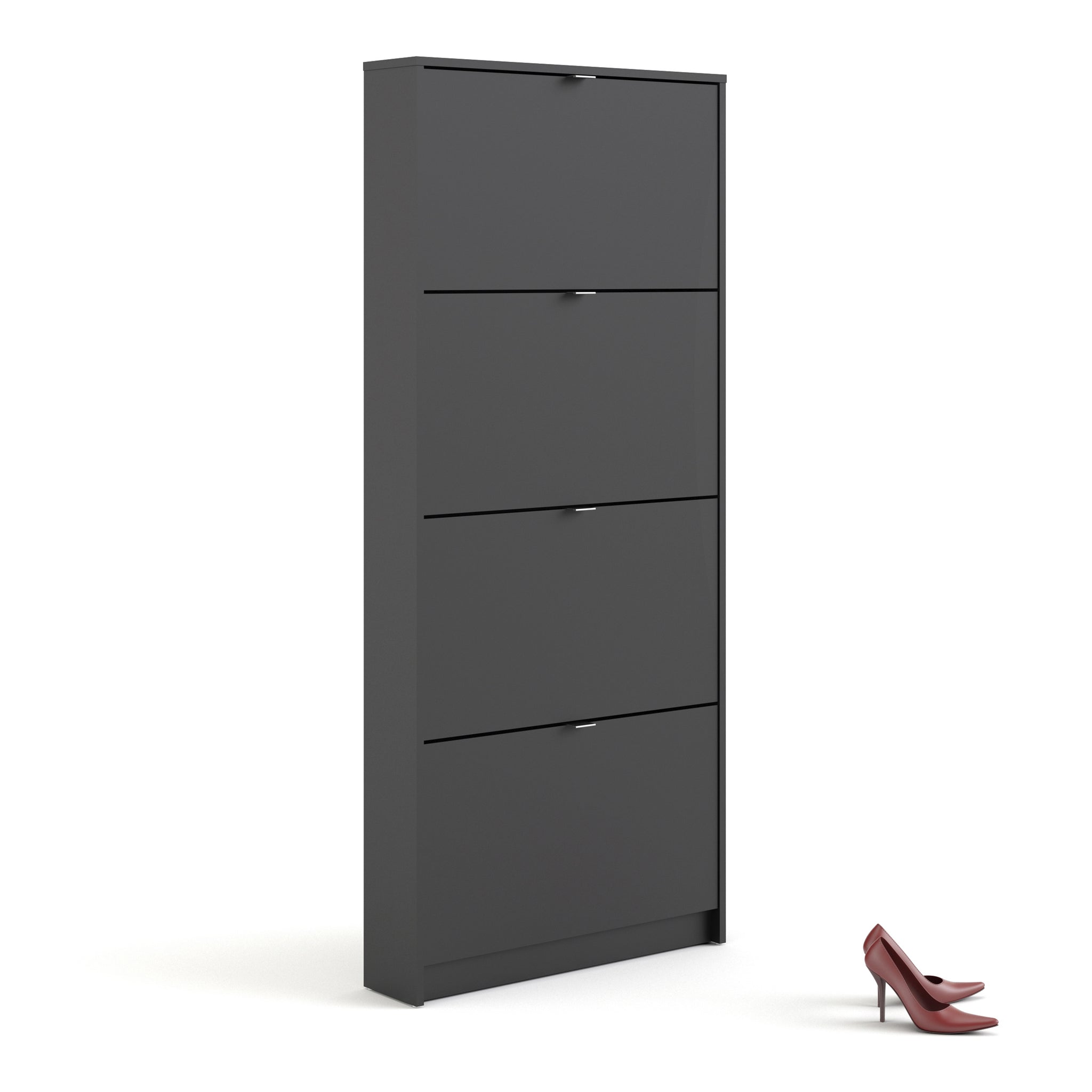 Shoes Shoe cabinet w. 4 tilting doors and 1 layer