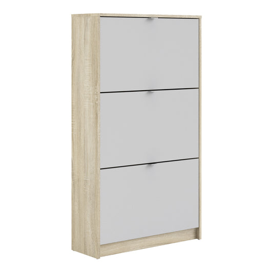 Shoes Shoe cabinet w. 3 tilting doors and 2 layers