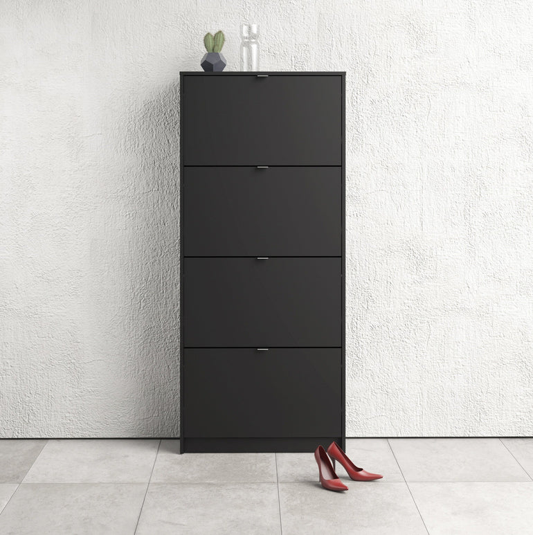 Shoes Shoe cabinet w. 4 tilting doors and 2 layers