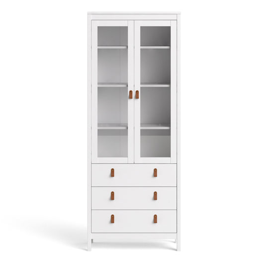 SevilleChina cabinet 2 doors w/glass + 3 drawers in White