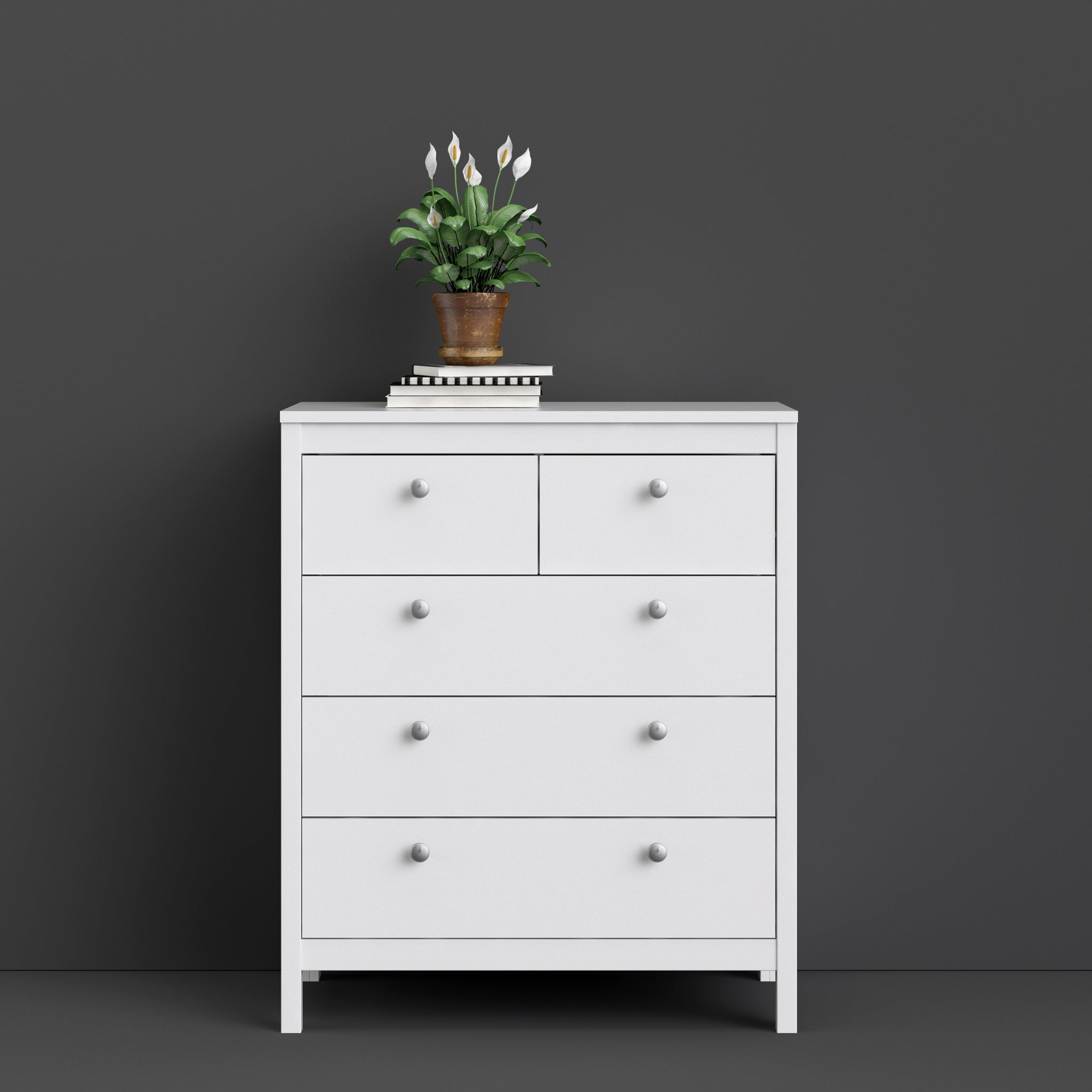 Valencia Chest 3+2 drawers in White