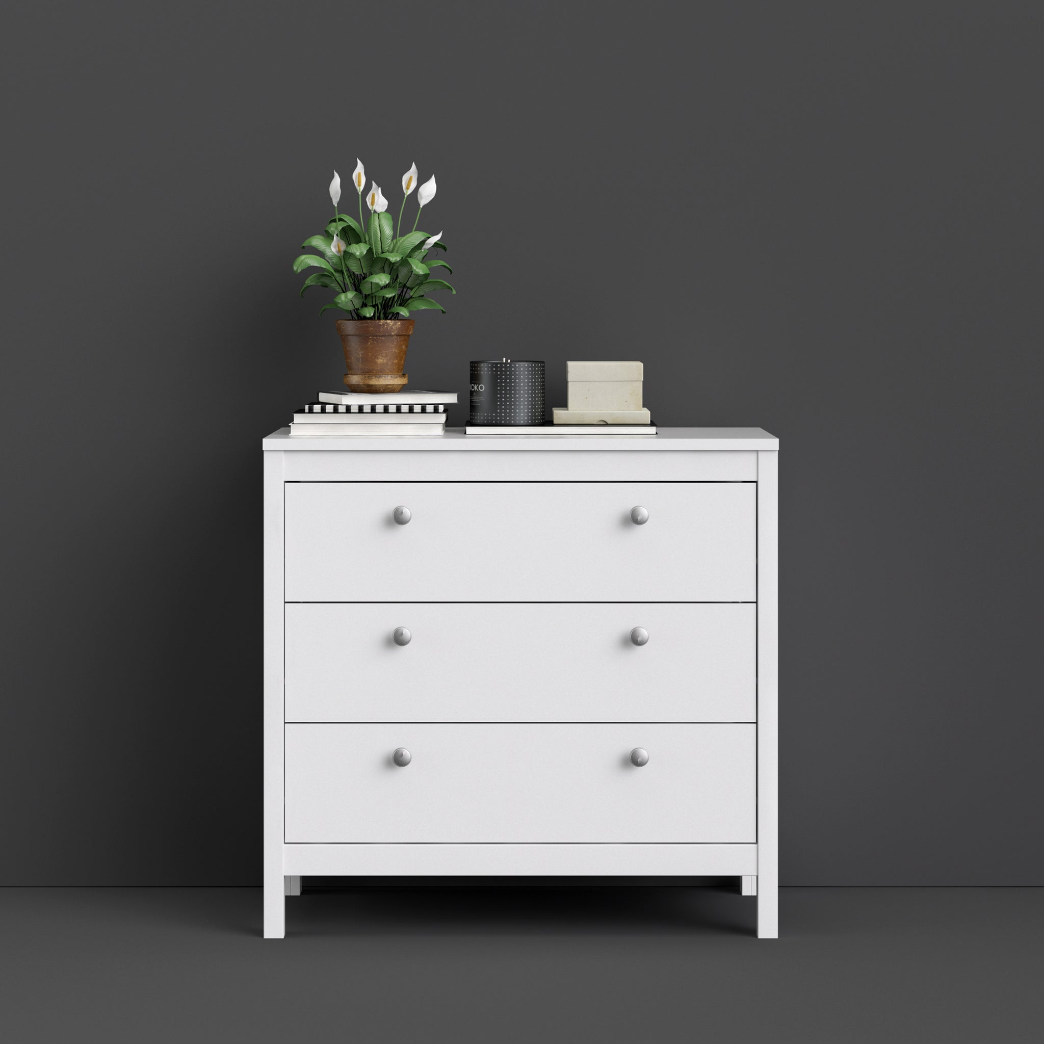 Valencia Chest 3 drawers in White