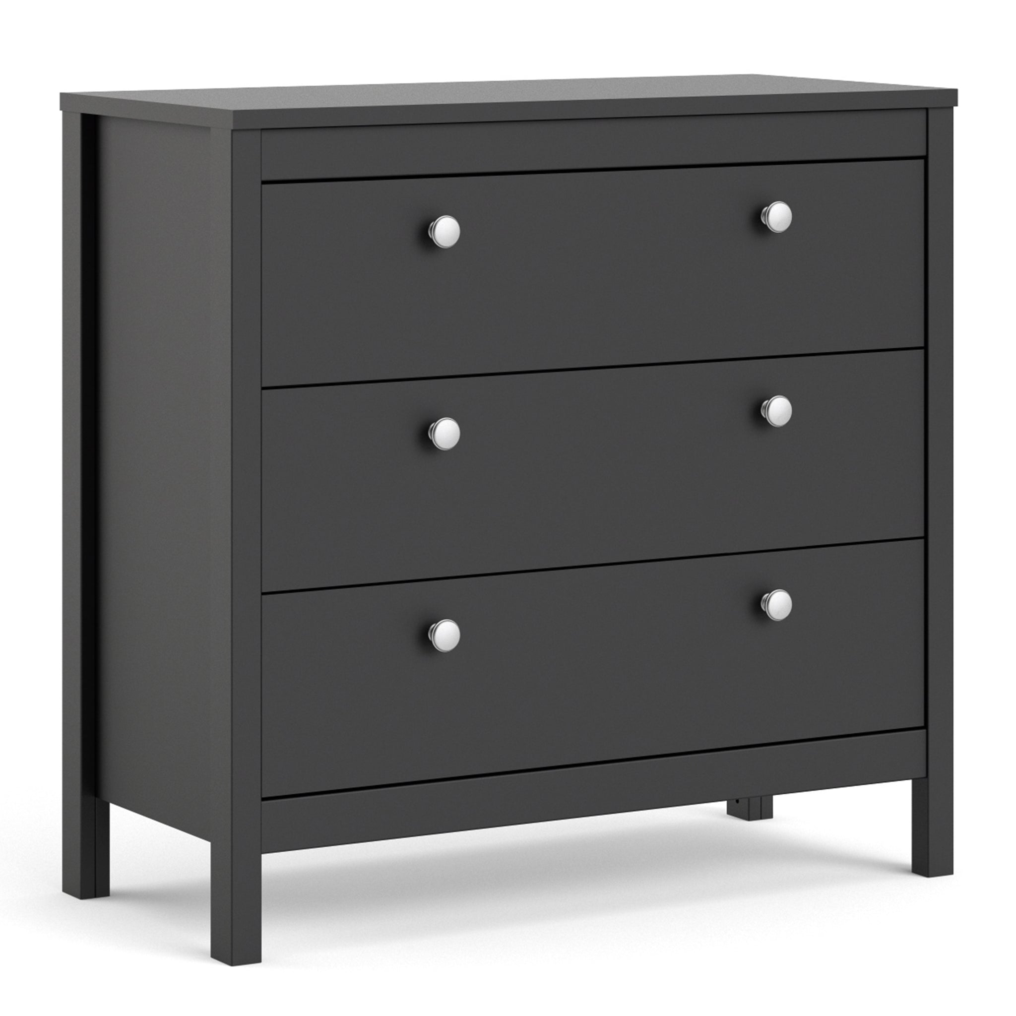 Valencia Chest 3 drawers in Matt Black