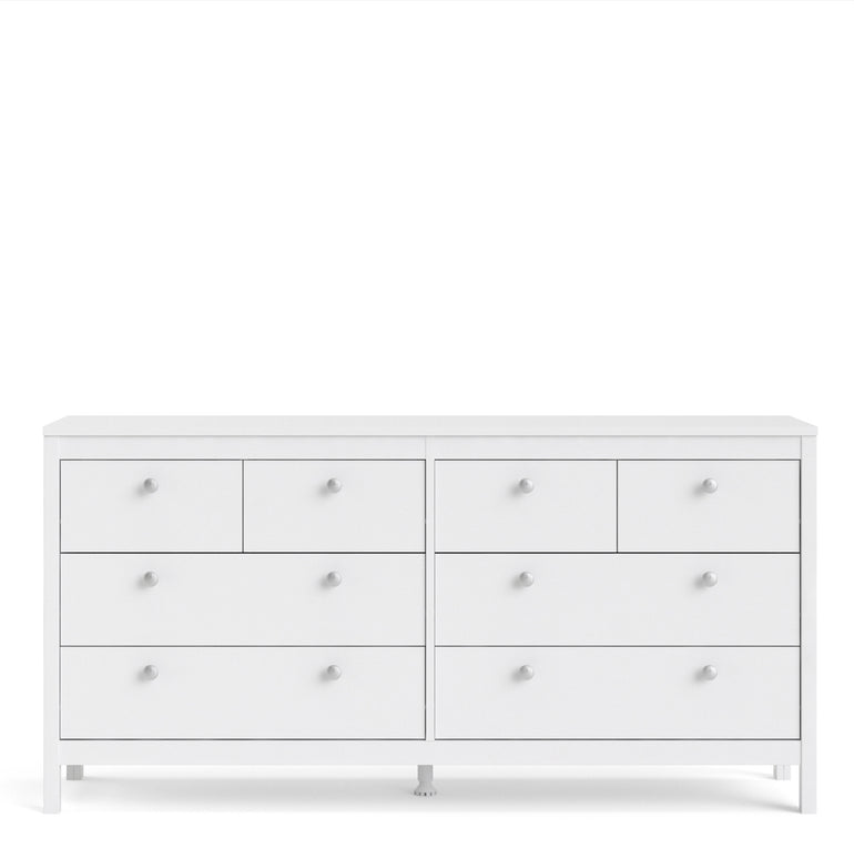 Valencia Double dresser 4+4 drawers in White