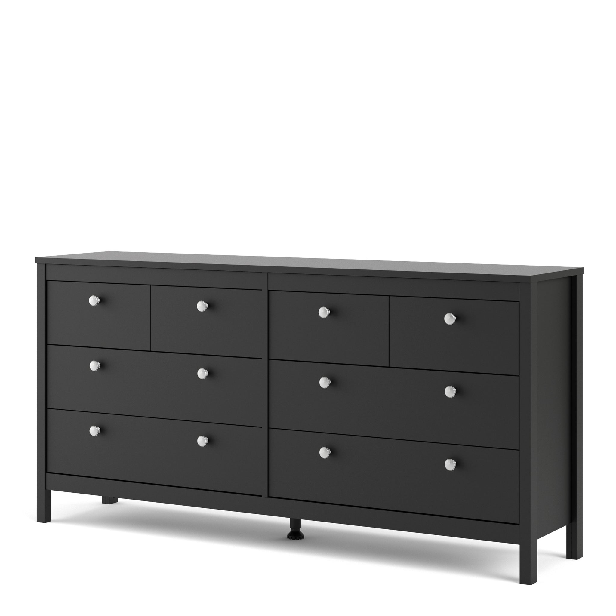 Valencia Double dresser 4+4 drawers in Matt Black