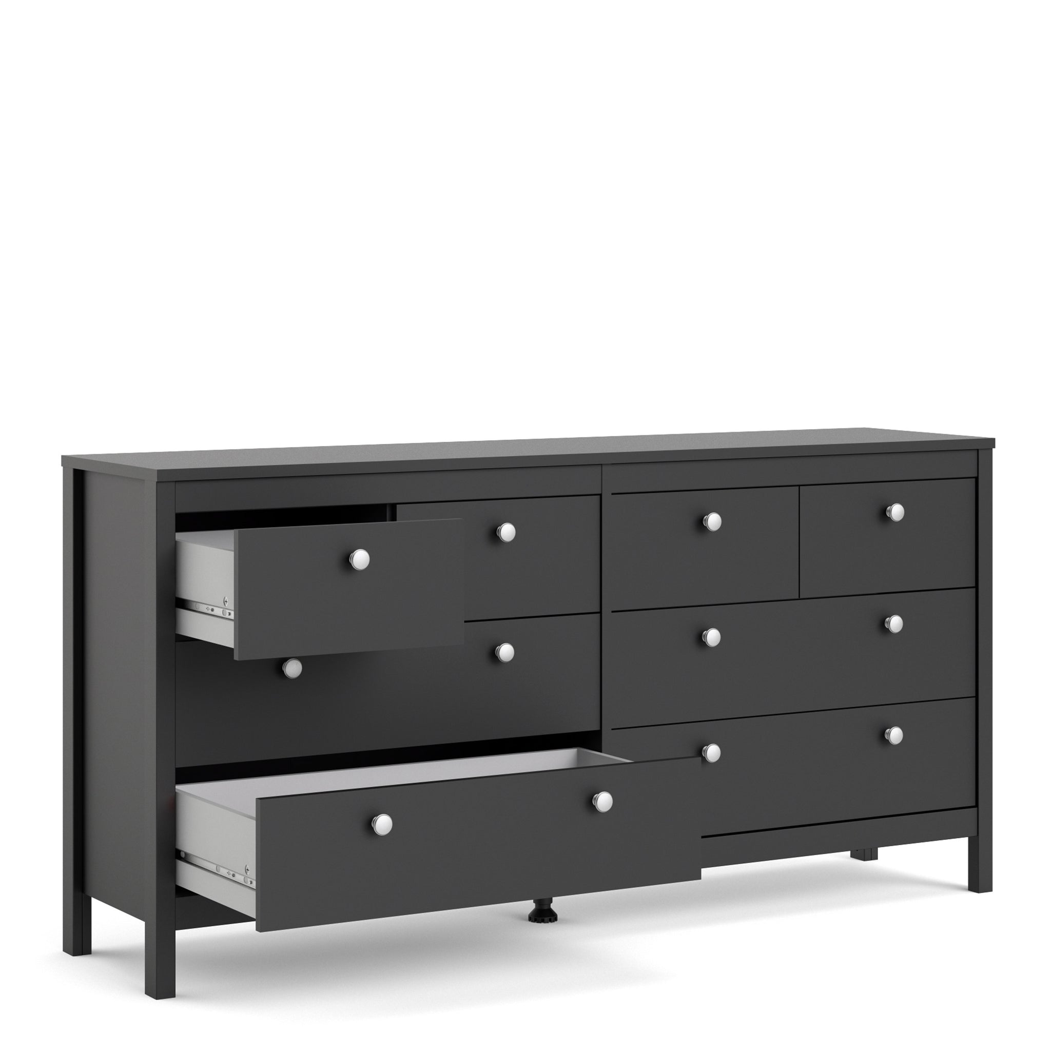 Valencia Double dresser 4+4 drawers in Matt Black