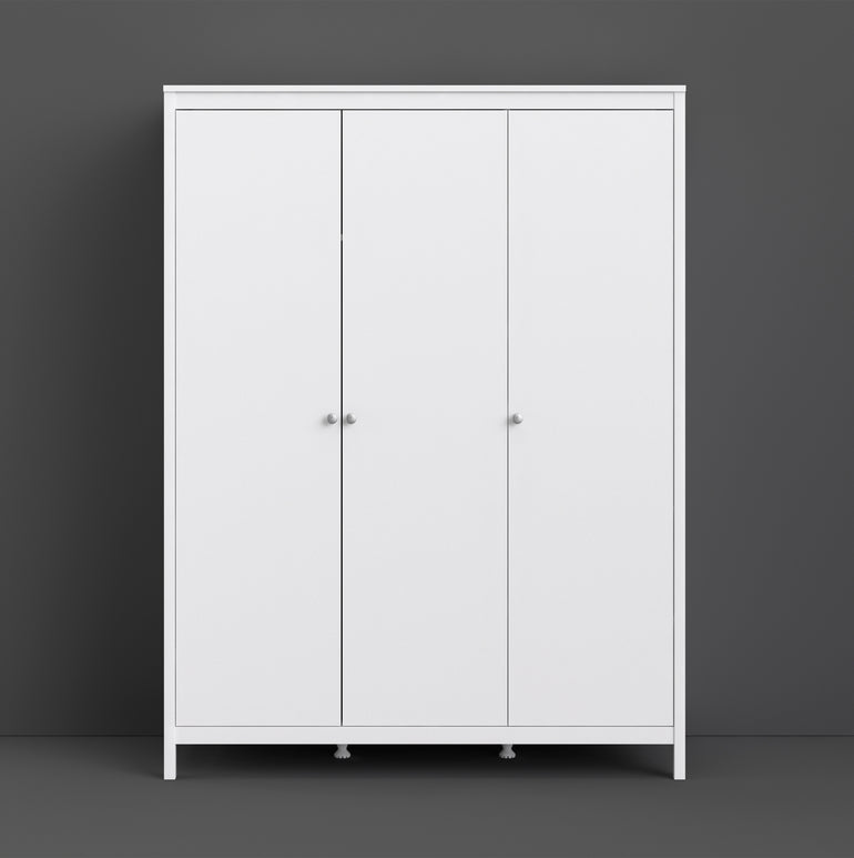 Valencia Wardrobe with 3 doors in White