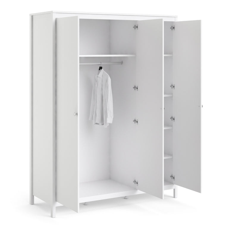 Valencia Wardrobe with 3 doors in White