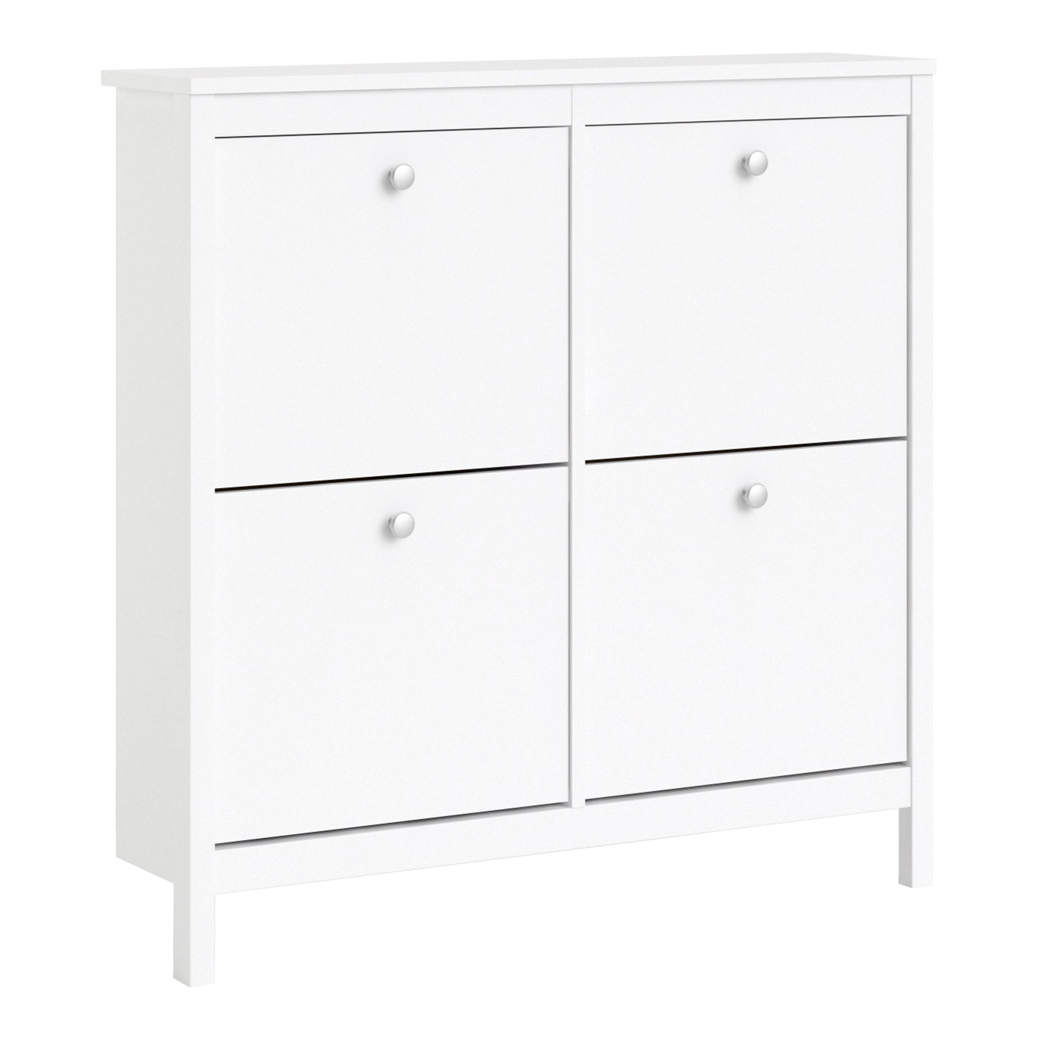 Valencia Shoe cabinet 4 Compartments in White