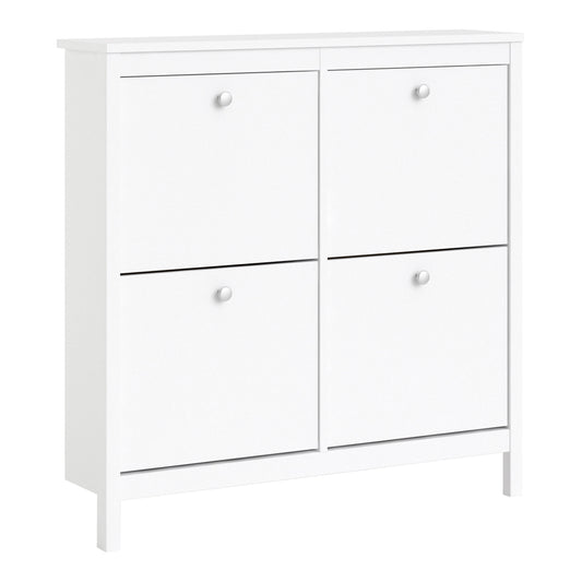 Valencia Shoe cabinet 4 Compartments in White