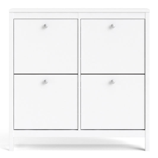 Valencia Shoe cabinet 4 Compartments in White