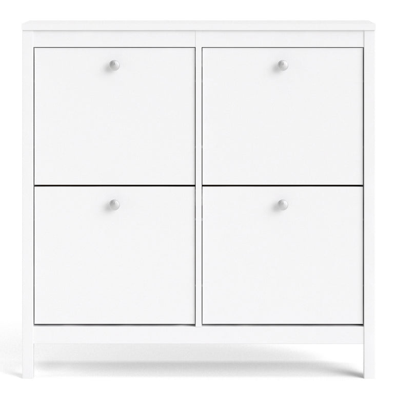 Valencia Shoe cabinet 4 Compartments in White