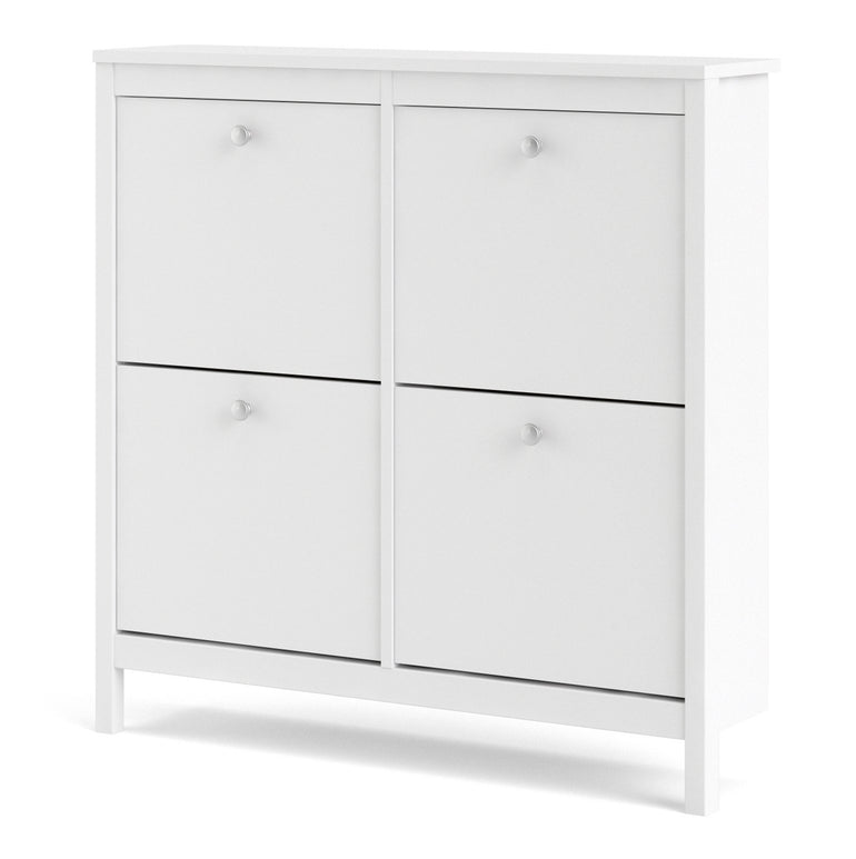 Valencia Shoe cabinet 4 Compartments in White