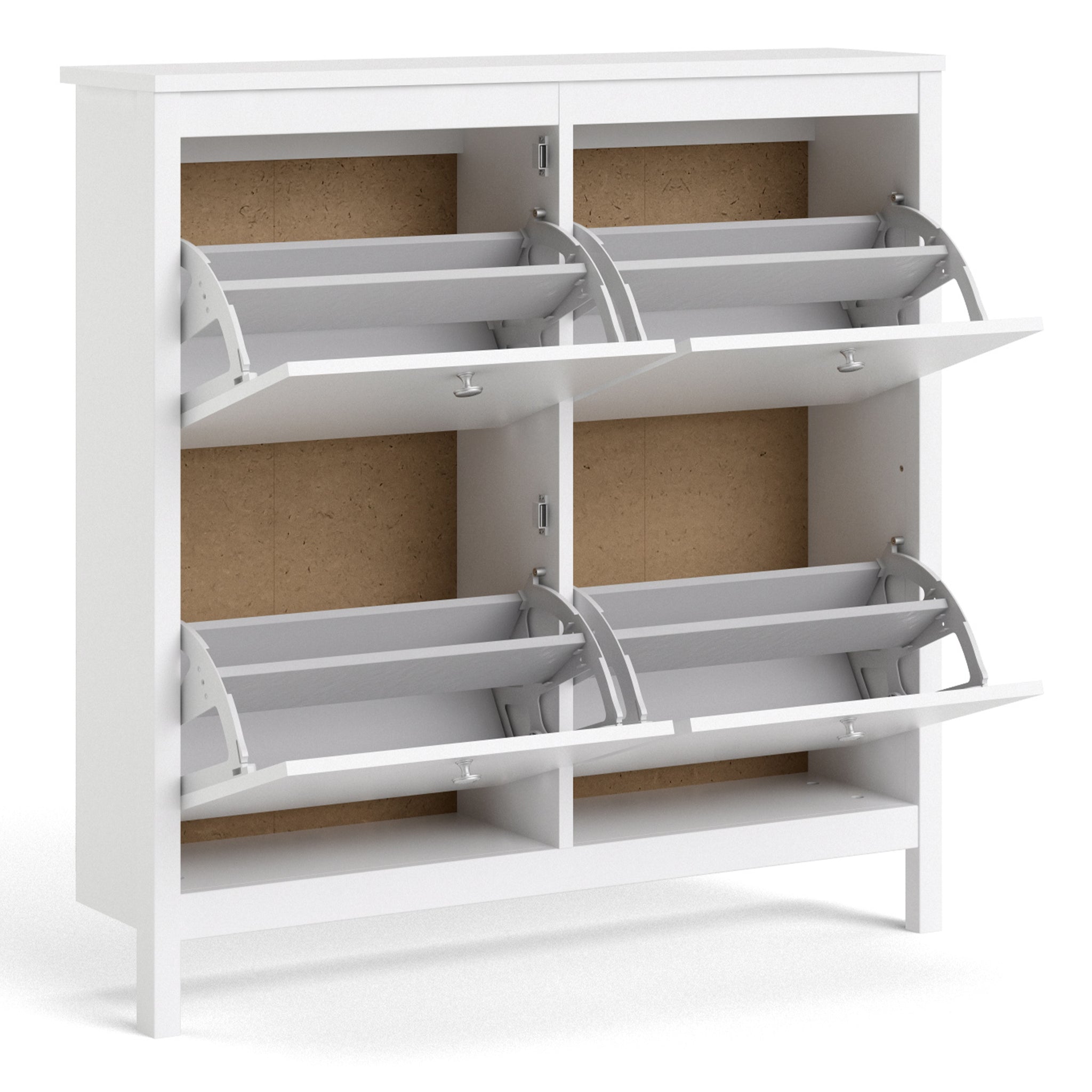 Valencia Shoe cabinet 4 Compartments in White