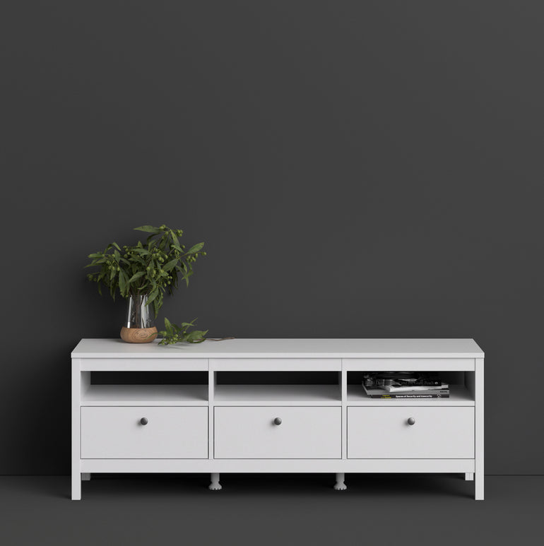 Valencia Tv-unit 3 drawers in White