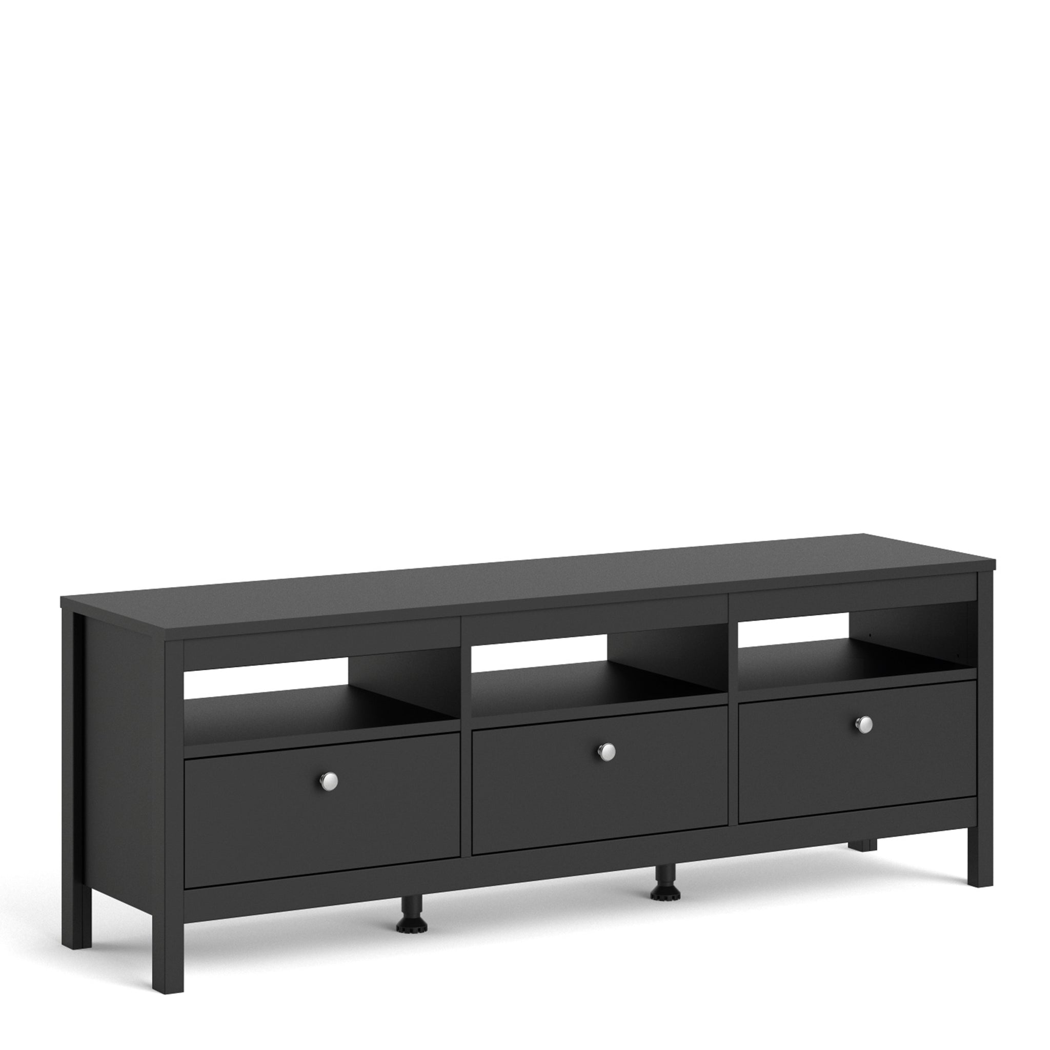 Valencia Tv-unit 3 drawers in Matt Black