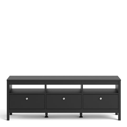 Valencia Tv-unit 3 drawers in Matt Black