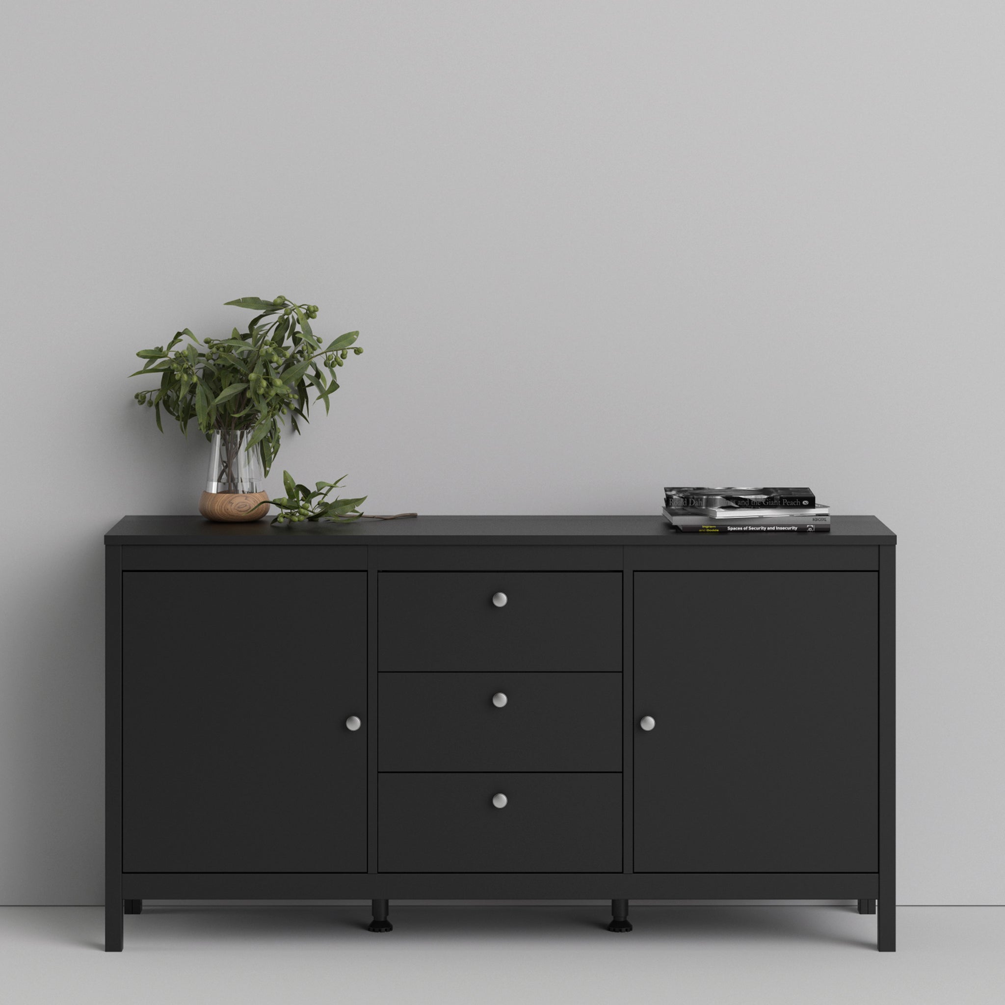 Valencia Sideboard 2 doors in Matt Black