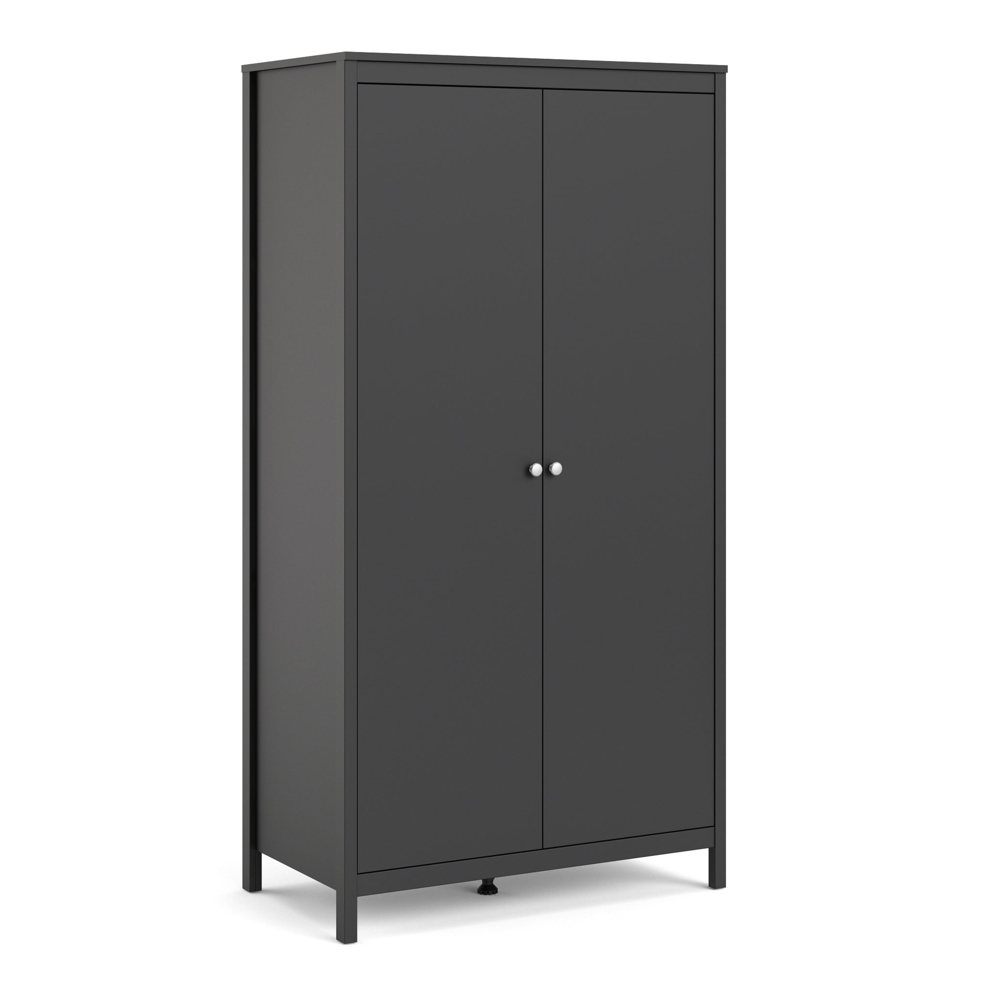 Valencia Wardrobe with 2 doors in Matt Black