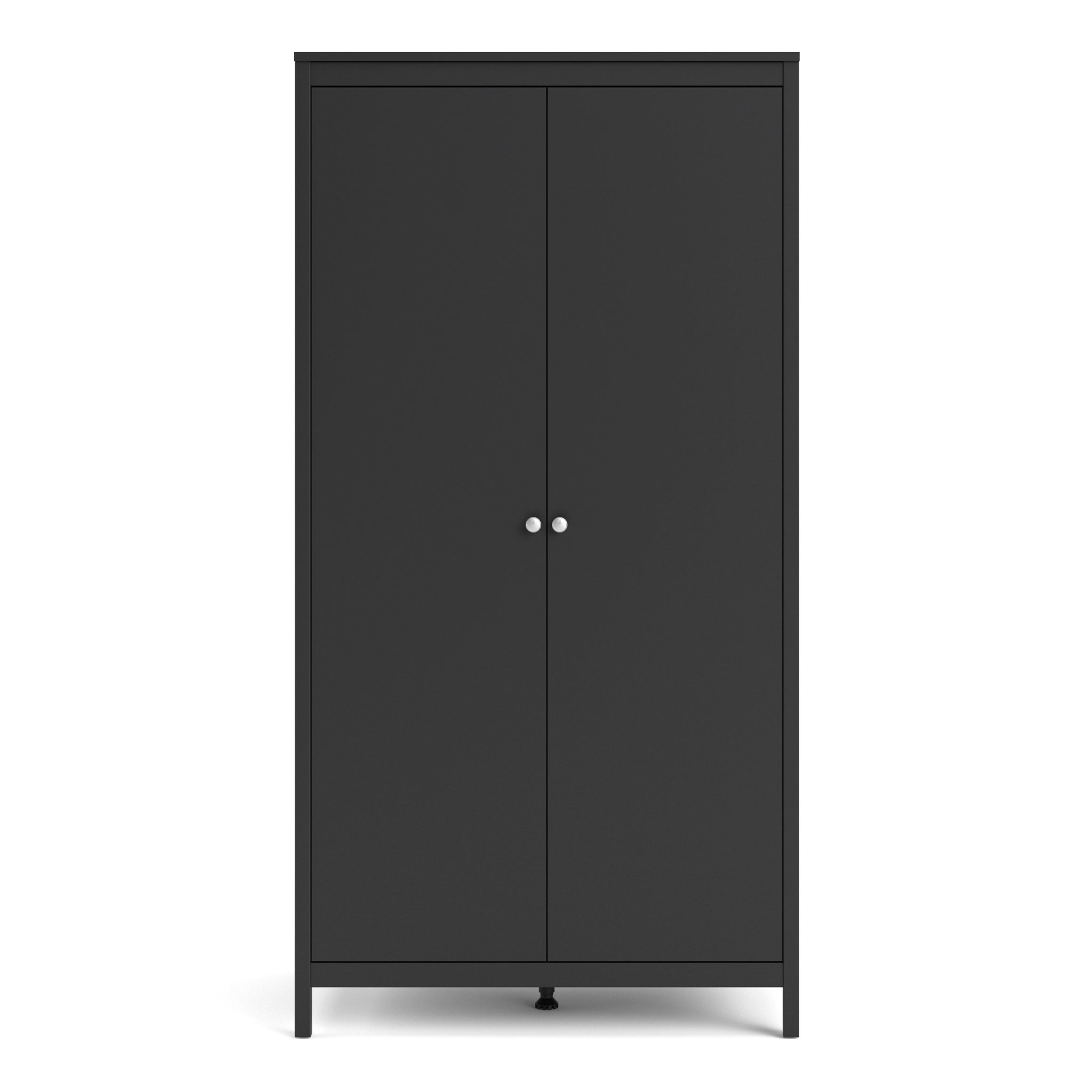 Valencia Wardrobe with 2 doors in Matt Black