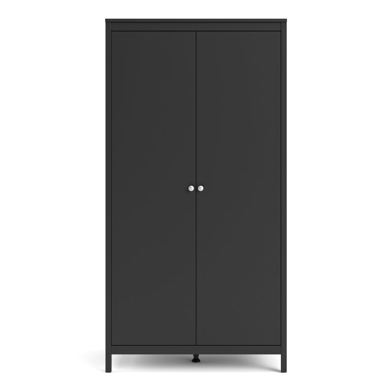 Valencia Wardrobe with 2 doors in Matt Black