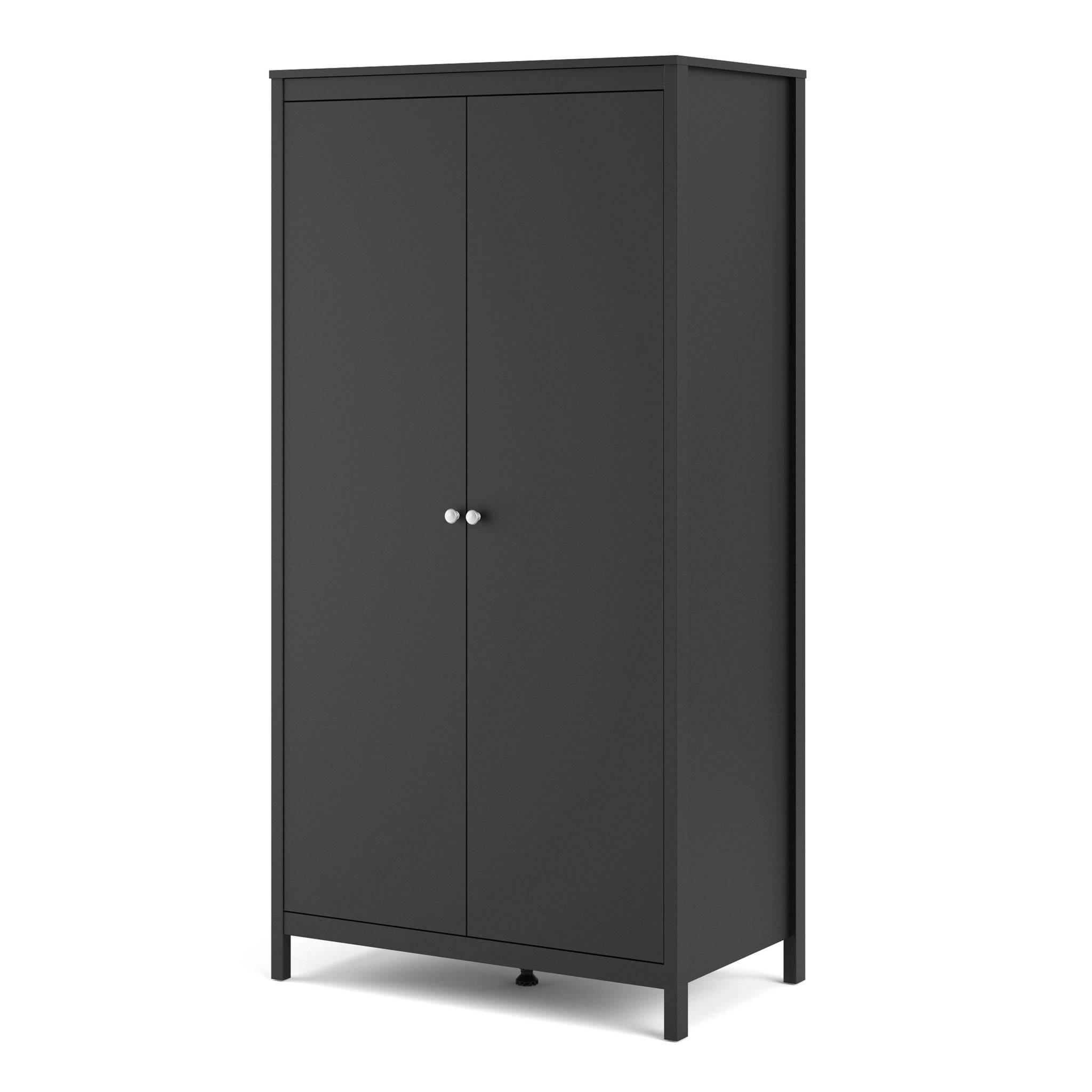 Valencia Wardrobe with 2 doors in Matt Black