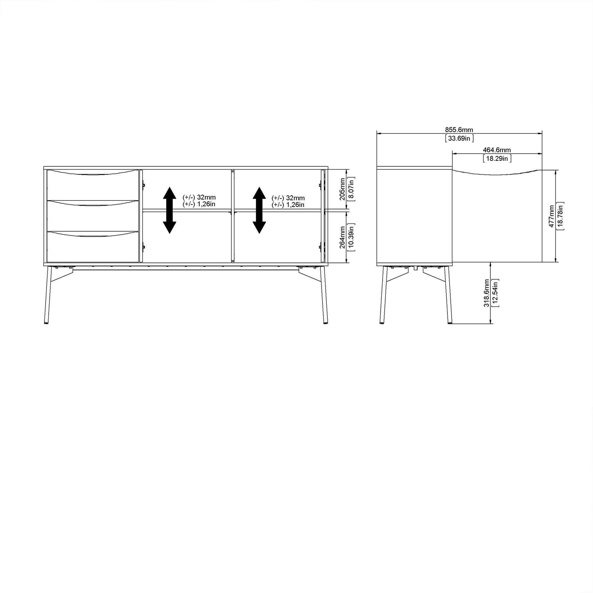 Pelt Sideboard 2 Doors + 3 Drawers