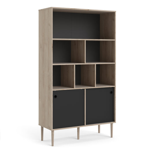 Rome Bookcase 2 sliding Doors