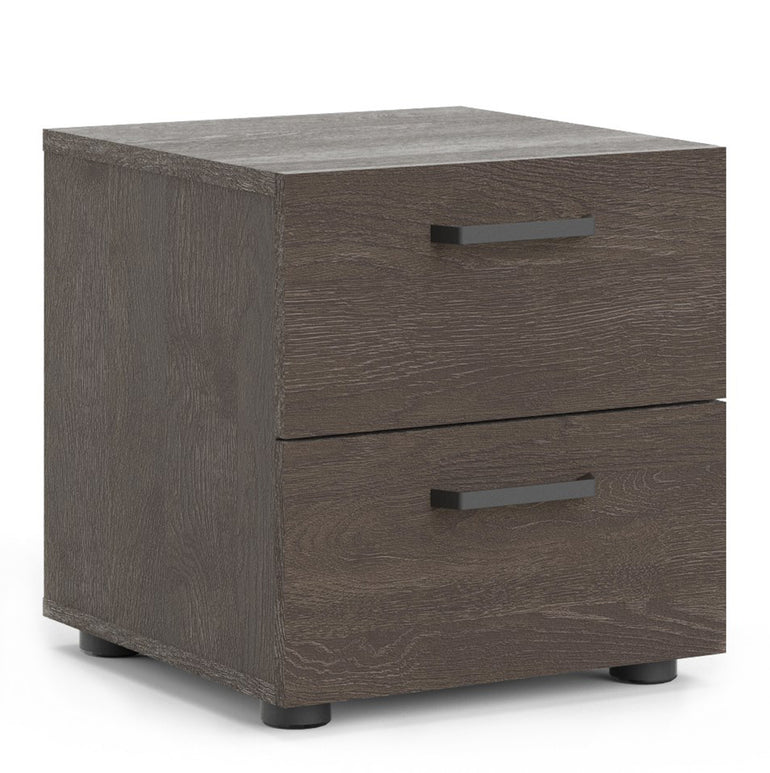 Austin Nightstand 2 drawers Rovere Gessato Dark Oak