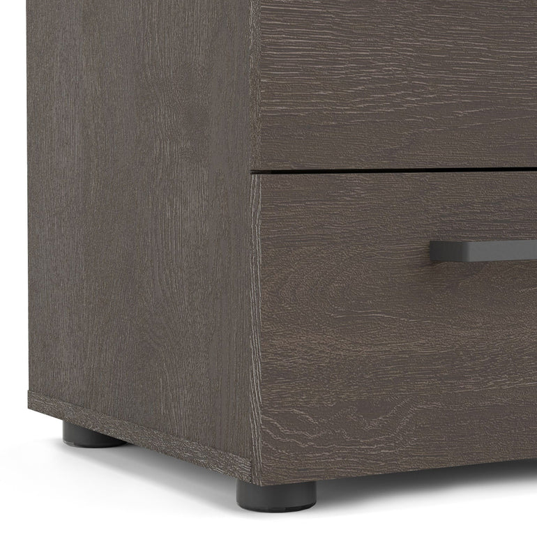 Austin Nightstand 2 drawers Rovere Gessato Dark Oak