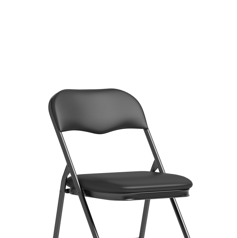 Sicily Black Polyurethane Folding Chair