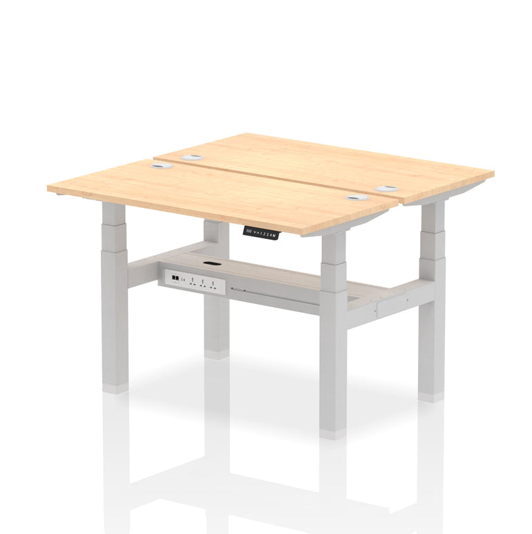 Air Back-to-Back Slimline Height Adjustable Bench Desk - 2 Person