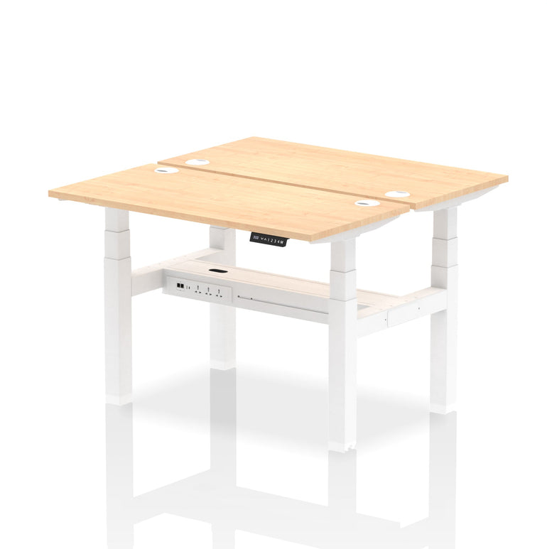 Air Back-to-Back Slimline Height Adjustable Bench Desk - 2 Person