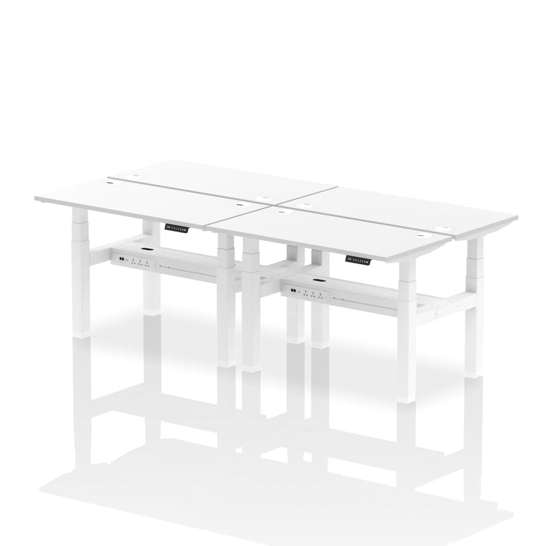 Air Back-to-Back Slimline Height Adjustable Bench Desk - 4 Person