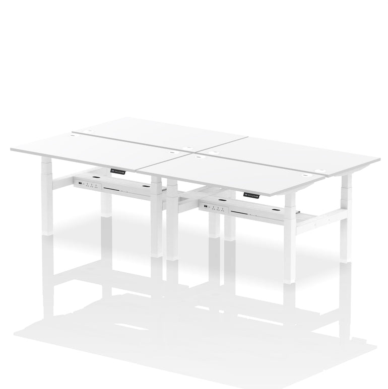 Air Back-to-Back Height Adjustable Bench Desk - 4 Person