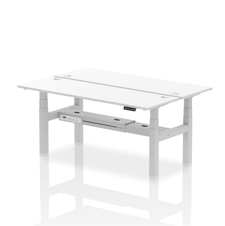 Air Back-to-Back Slimline Height Adjustable Bench Desk - 2 Person