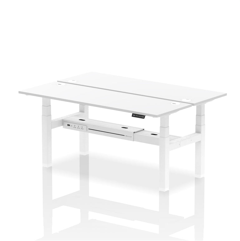 Air Back-to-Back Slimline Height Adjustable Bench Desk - 2 Person