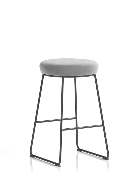 Turin Black Frame Fabric Seat Stool Chair