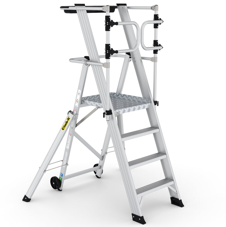 Climb It Large Platform Folding Steps With Safety Gates