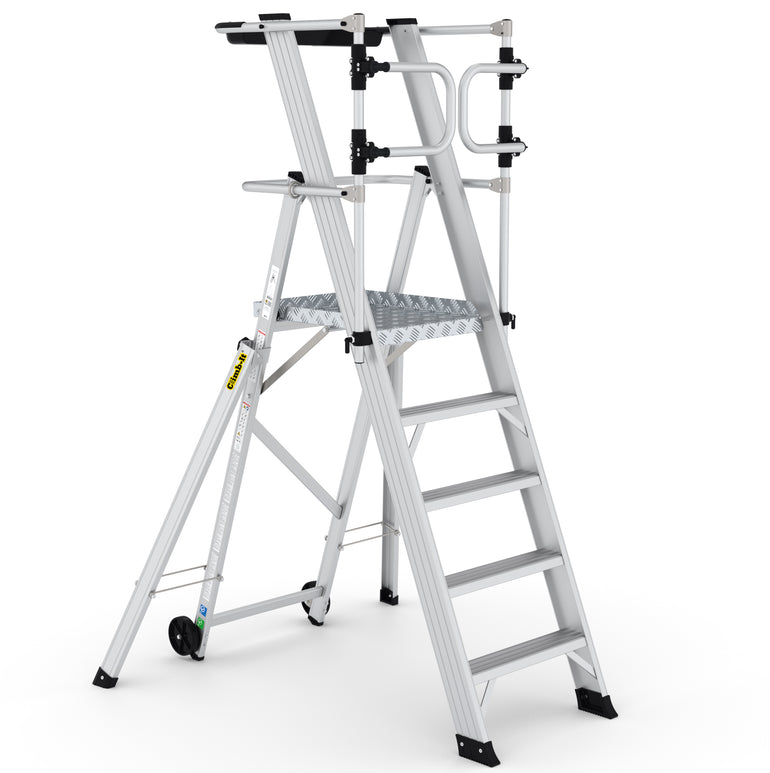 Climb It Large Platform Folding Steps With Safety Gates